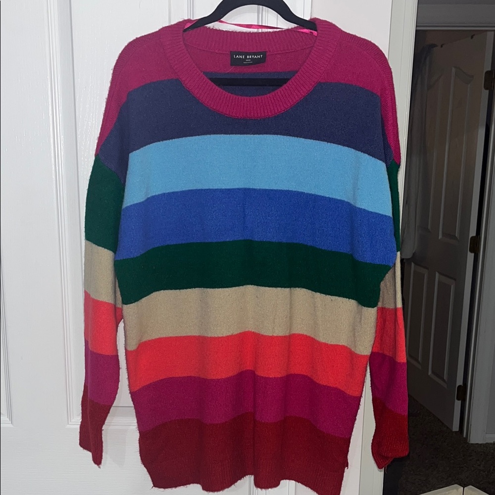 Lane Bryant multicolored striped crewneck long sleeved sweater Size 18/20